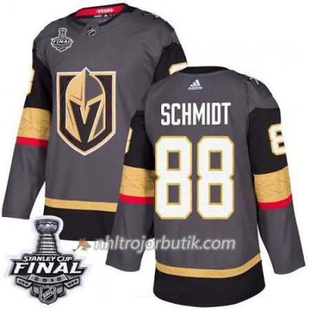 Män Ishockey Vegas Golden Knights Tröja Nate Schmidt 88 2018 Stanley Cup Final Patch Adidas Grå Authentic